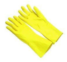 Glove - Yellow Latex, Flock Lined, 17 mil, Pinked Cuff