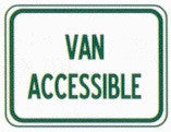 Reserved Parking Van Accessible Sign - 12"X18" - Green on white - Rigid Engineering Grade