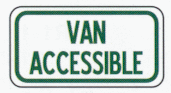 Van Accessible Sign - 12" x 6" - Green on White - Rigid Engineering Grade