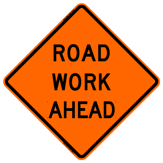 Roll Up Sign - Road Work Ahead 48" x 48" HIP